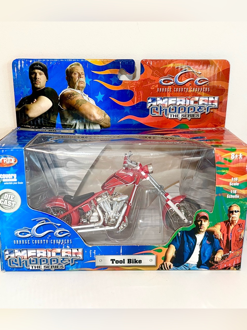 Orange County Choppers American Chopper Red Tool Bike Motorcycle Diecast New Box